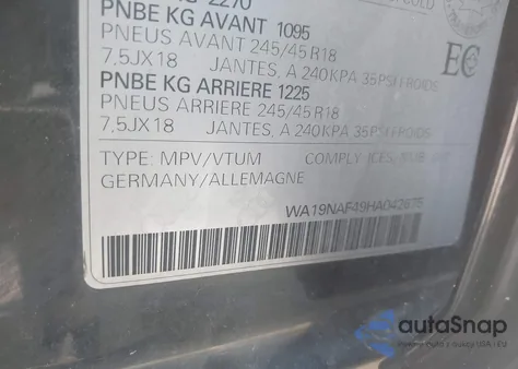 2017 Audi A4 Allroad 2.0T Premium из США, поврежденный, VIN WA19NAF49HA042675